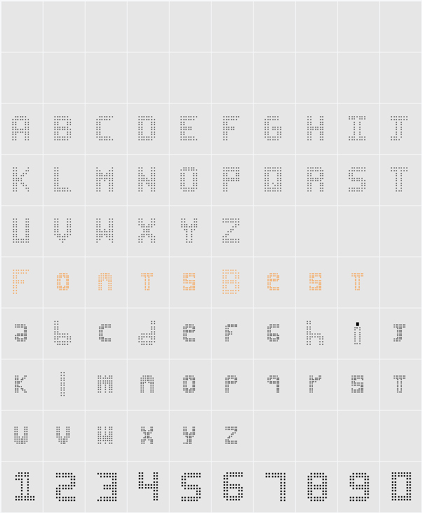 Led Bus Character Map