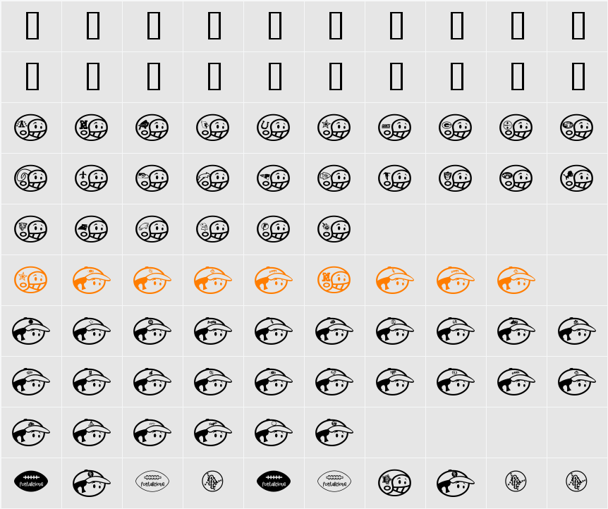 Sporto Character Map