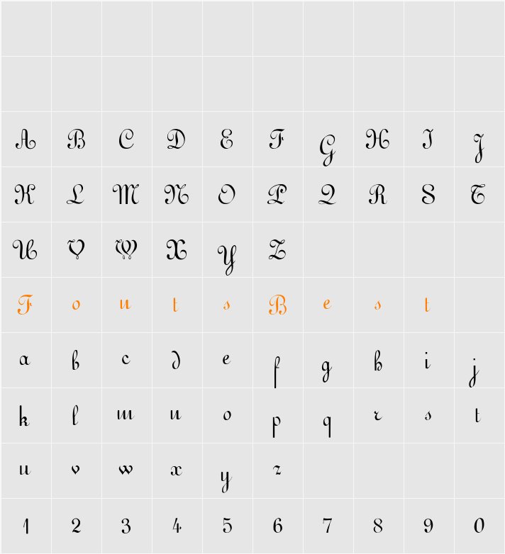 Gessele-Script Character Map