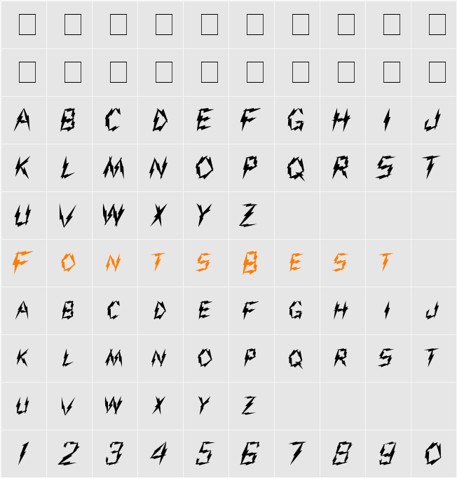 Jolt Character Map