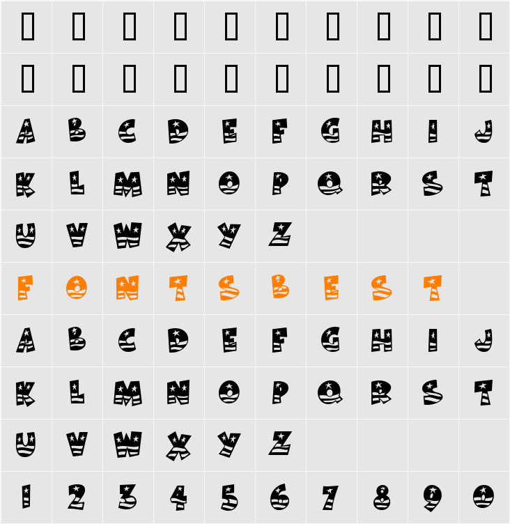 Bodie MF Character Map