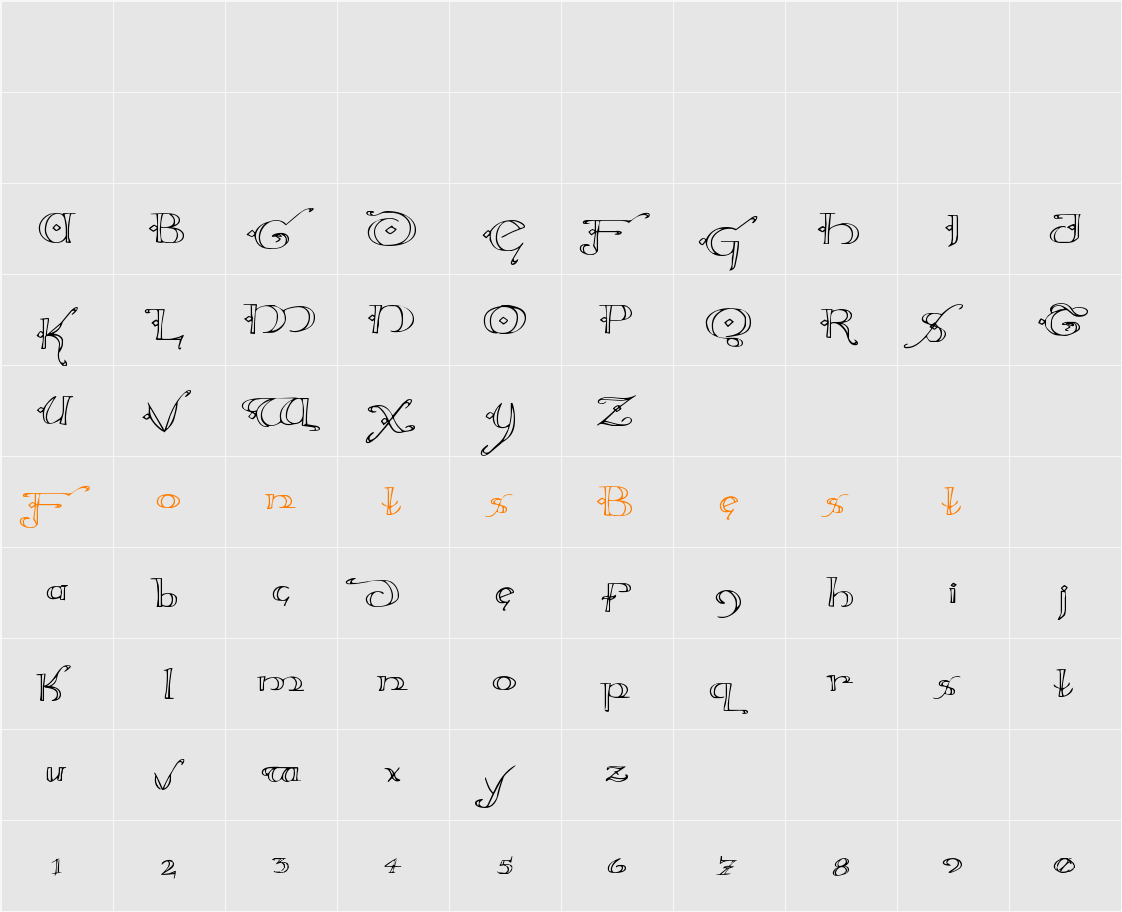 Holly Jingle Expanded Character Map