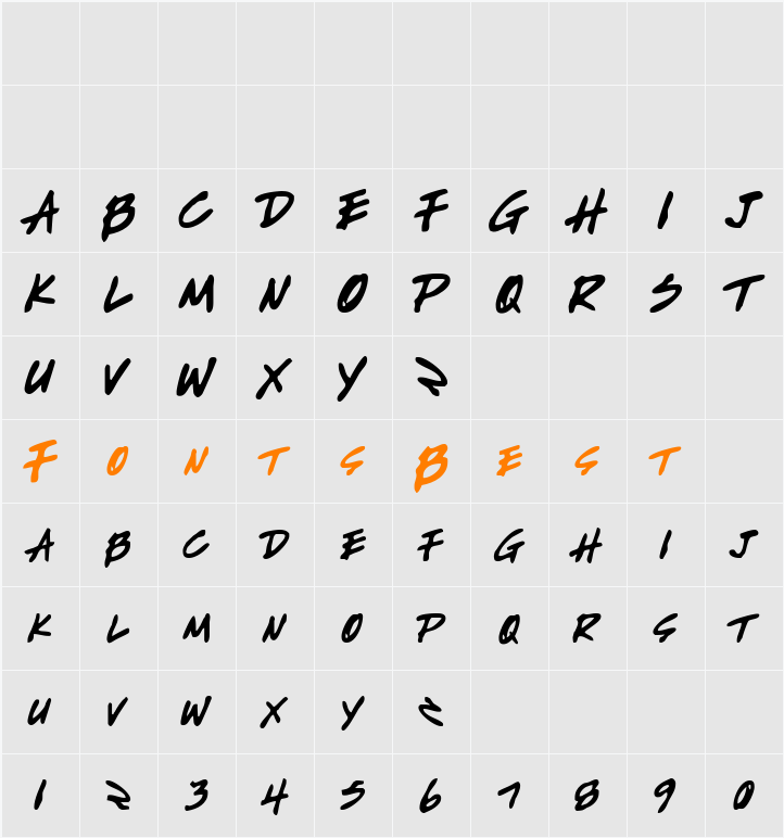 Write Off Character Map