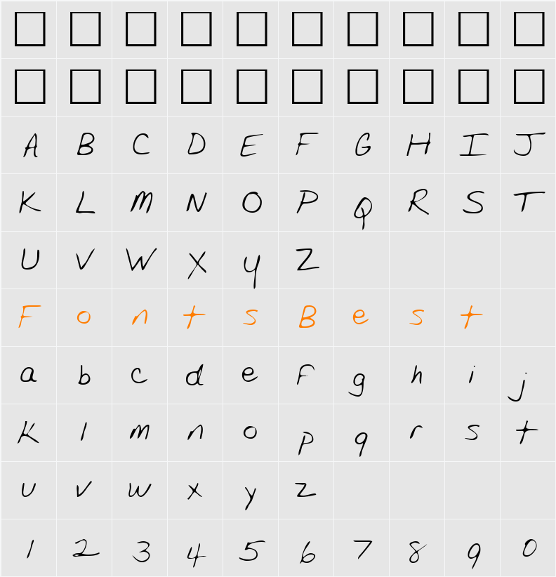 LEHN175 Character Map