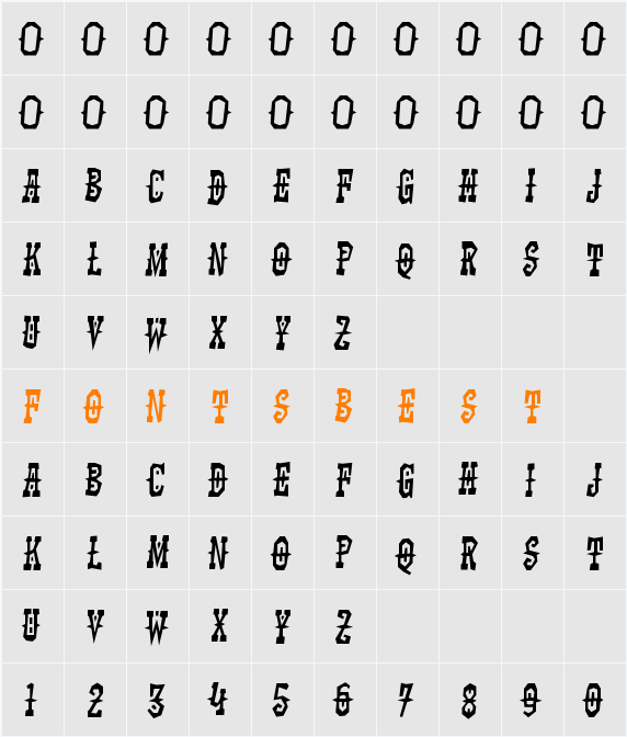 Kadonk Character Map