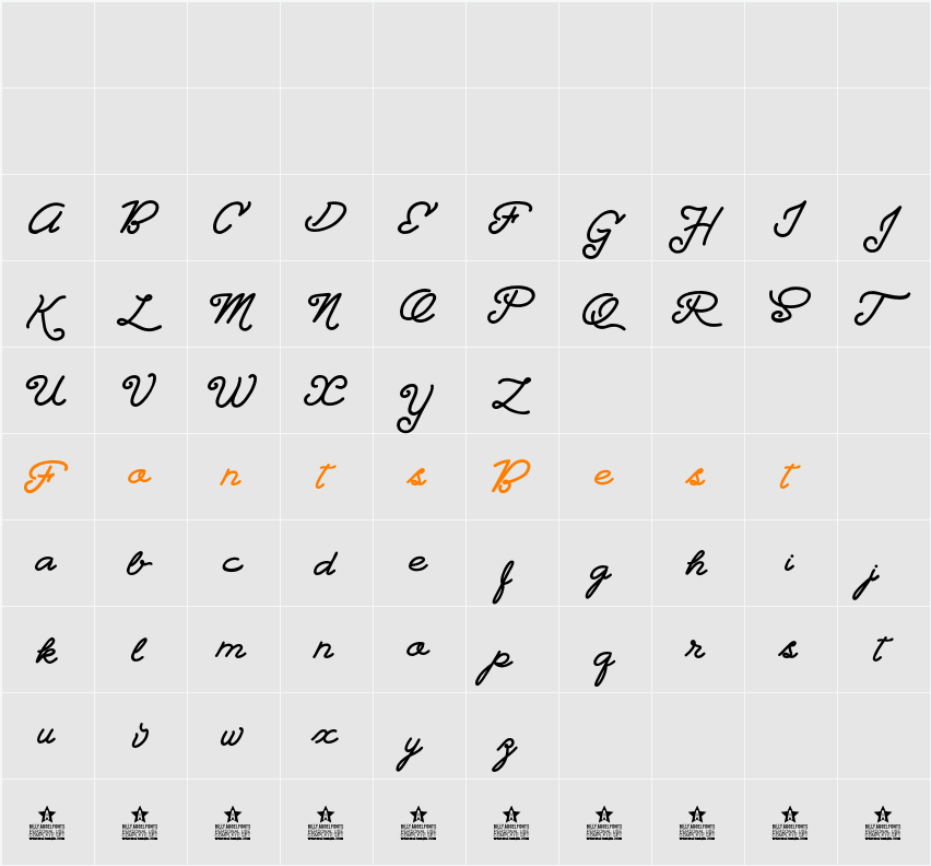 Landscape PERSONAL USE Character Map