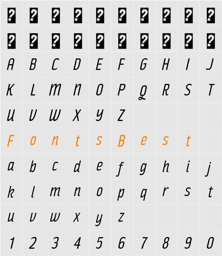 Rakesly Bk Character Map