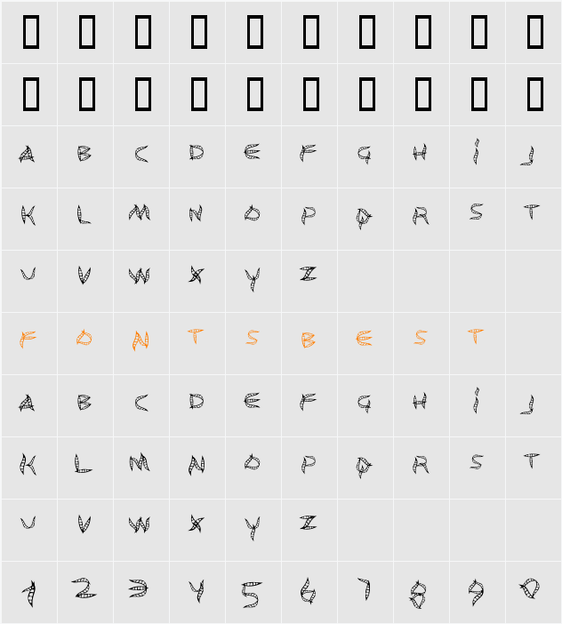 Tunasalad Character Map