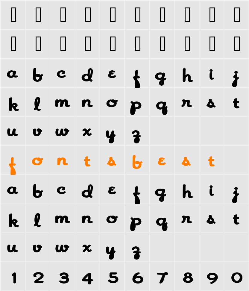 EZBake Character Map