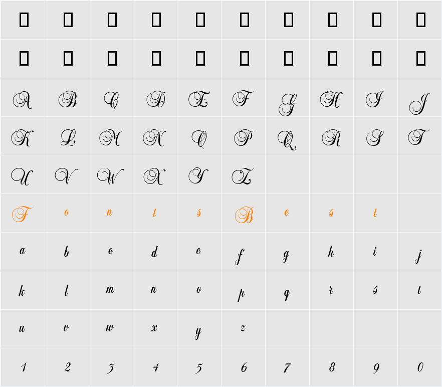 Lei Script Ssk Character Map