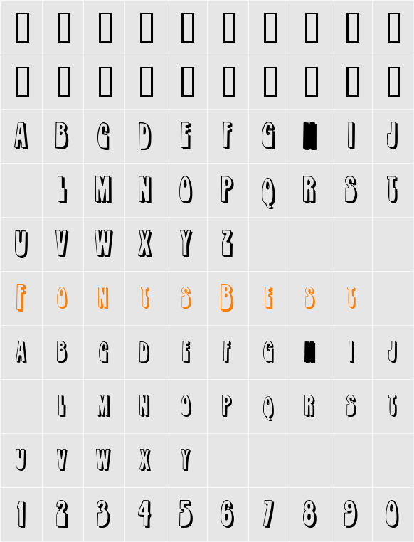 RobleSCapsSSK Character Map