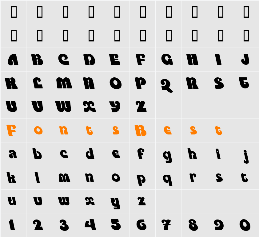 PookyDisplayBS Character Map