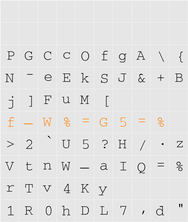 SecretCode-Normal Character Map
