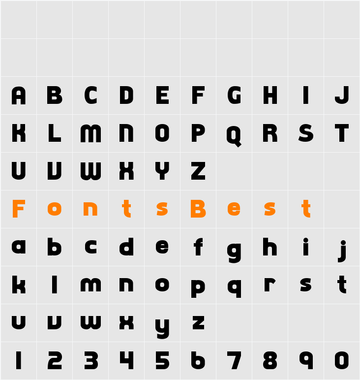 Eat Fresh Lowercase Character Map