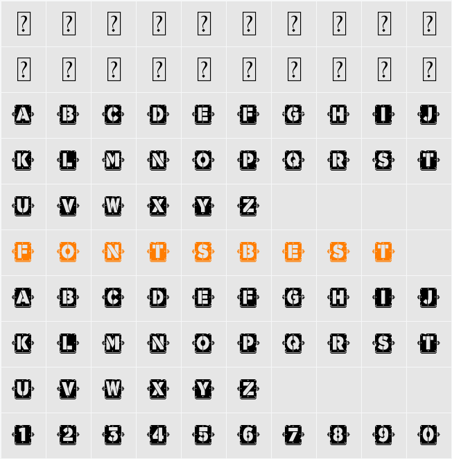 Waponi Character Map