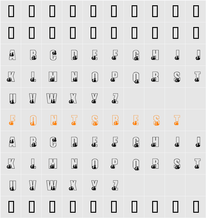 KR Black Kat Character Map