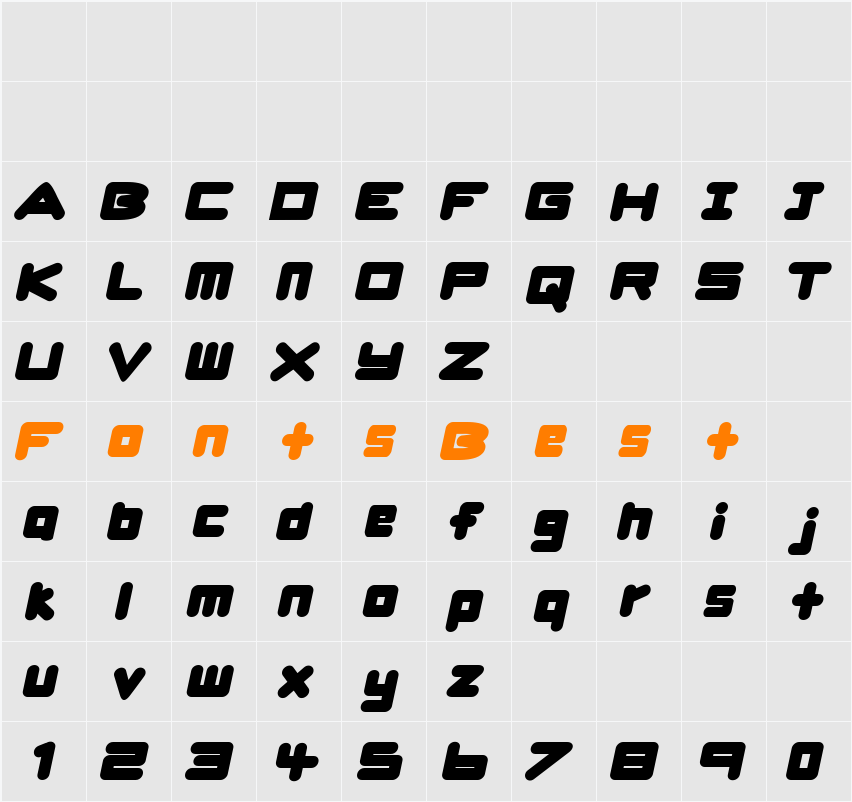 UrsaBrushSans Character Map