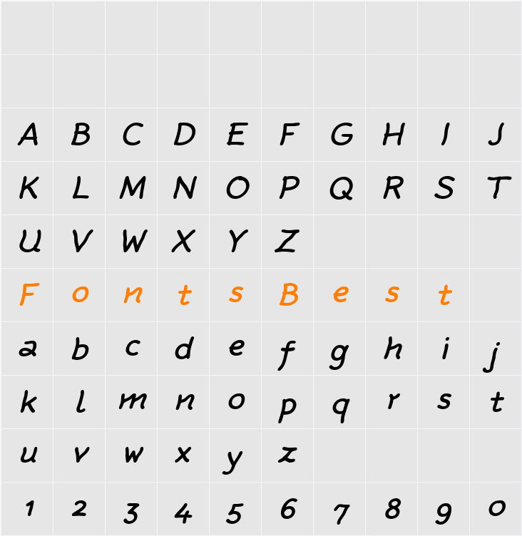Rattlescript-MediumOblique Character Map