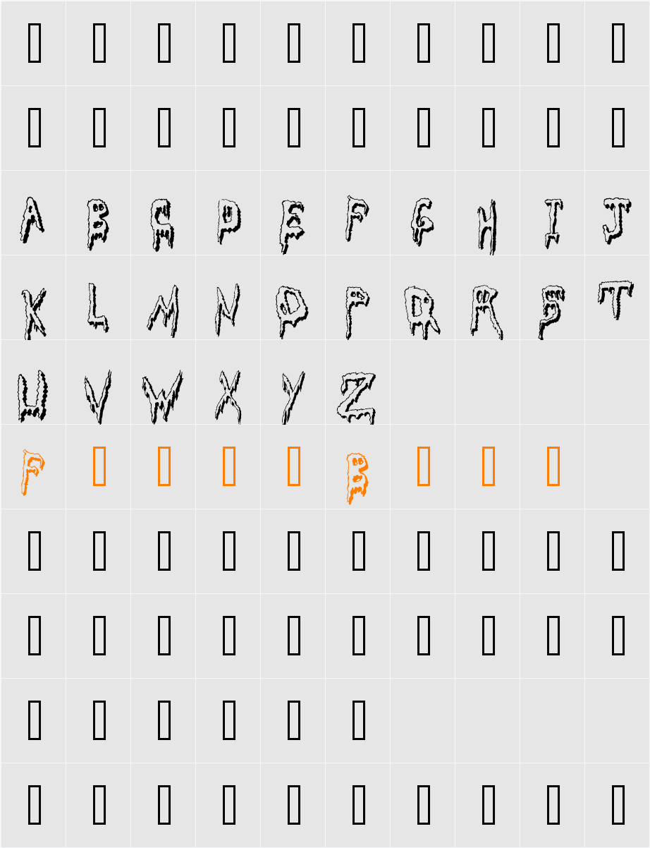 Grossout Shadow Character Map