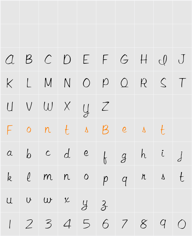 LibbyScript2 Character Map
