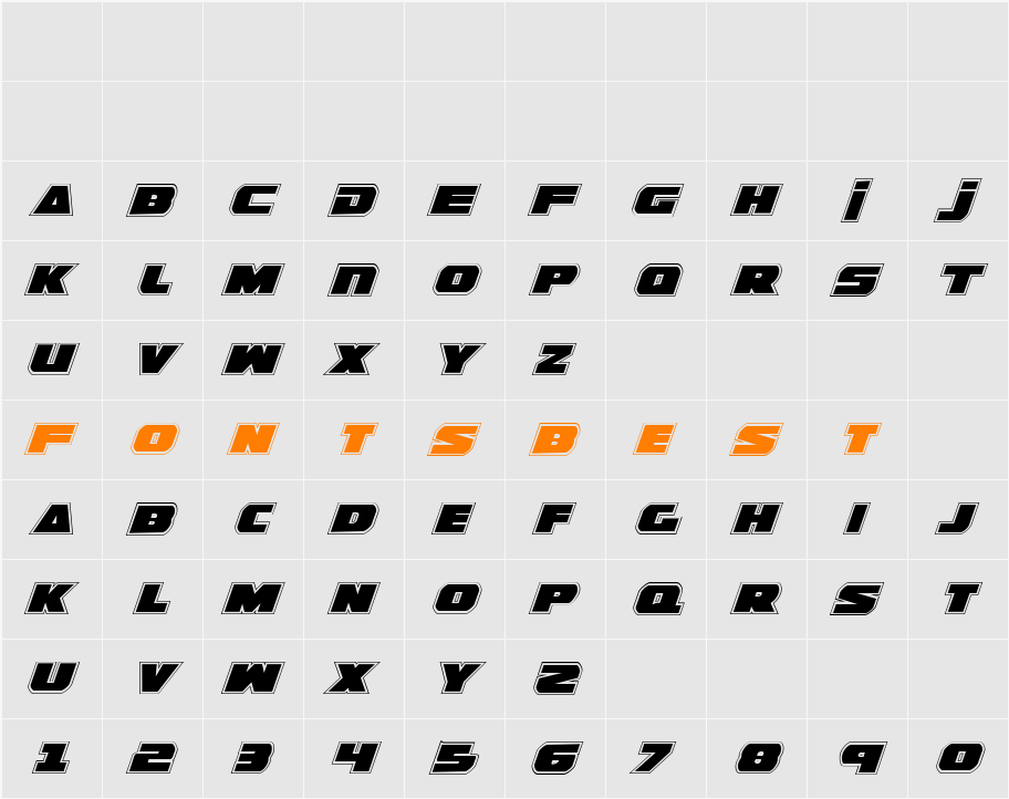 Guardian Pro Italic Character Map