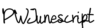 PWJunescript Font Image