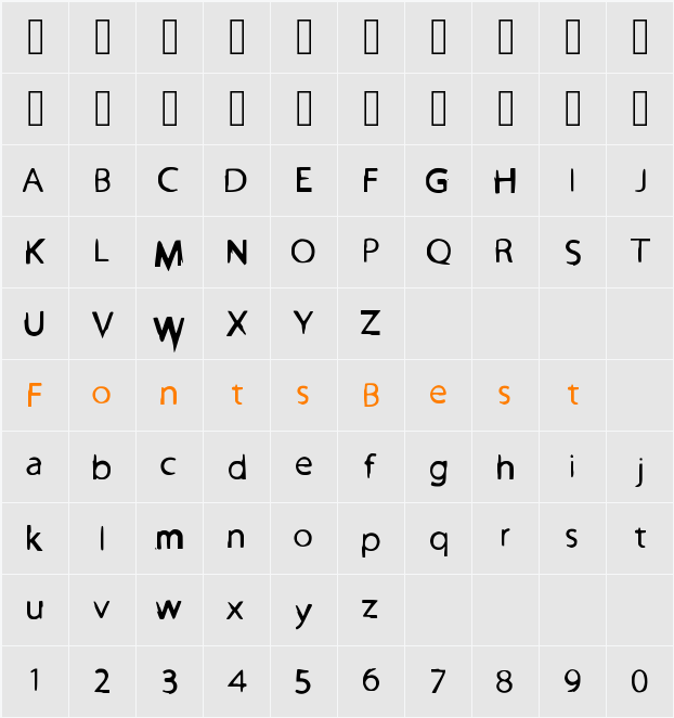 PowerBalloon Character Map