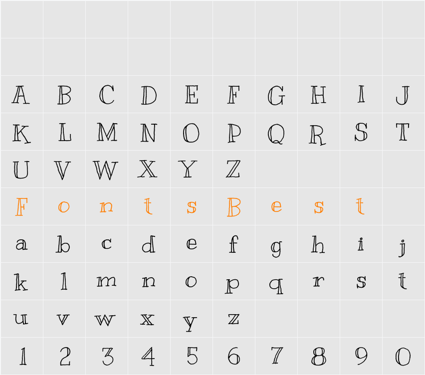 Kranky Character Map