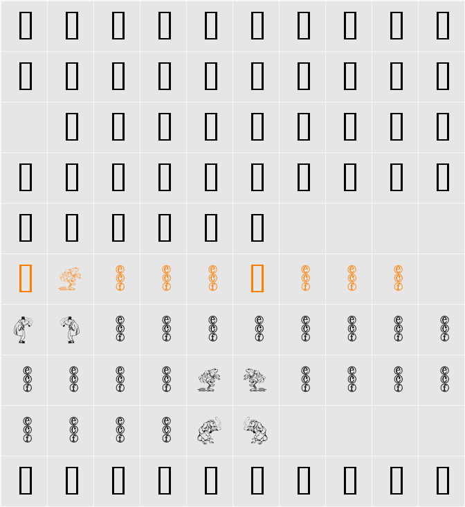 animal crackers (eval) Character Map