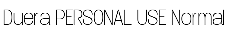 Duera PERSONAL USE Normal Font Image