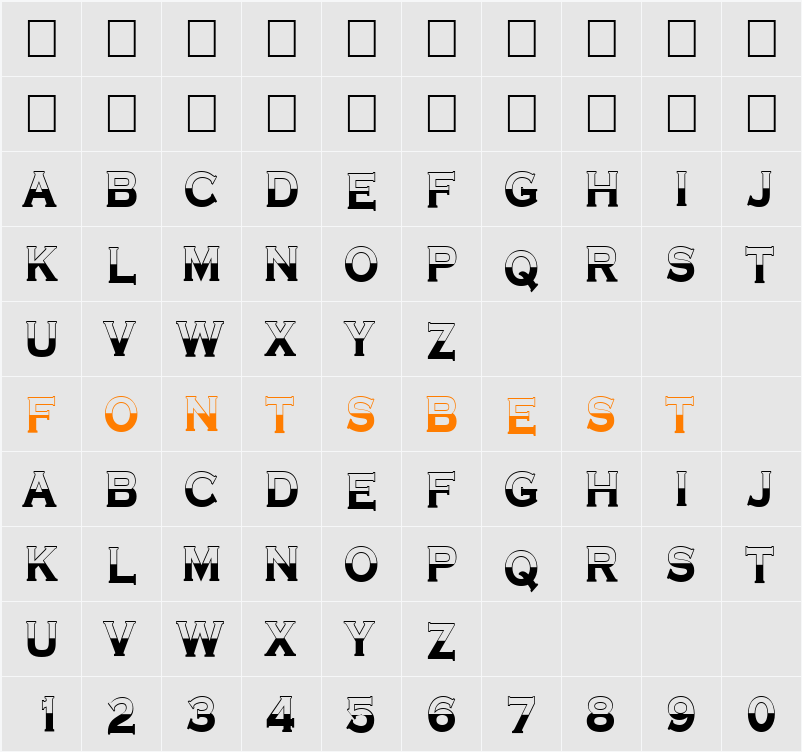 a_CopperGothTitulB&W Character Map