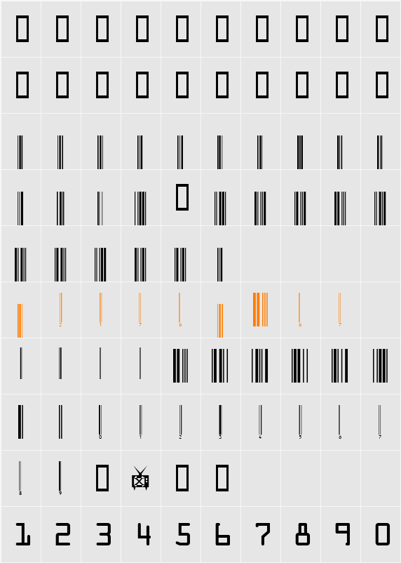 code xero Character Map