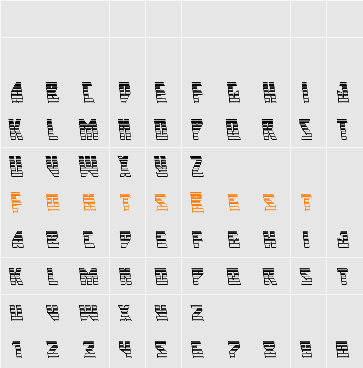 Major Force Chrome Leftalic Character Map