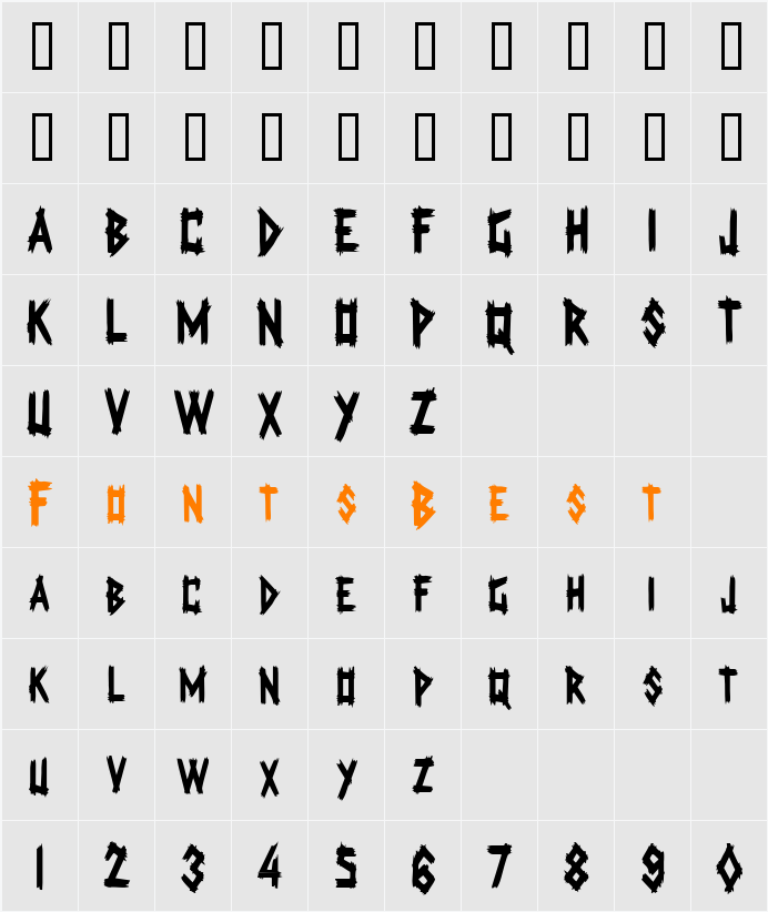 LogCabinCondensed Character Map