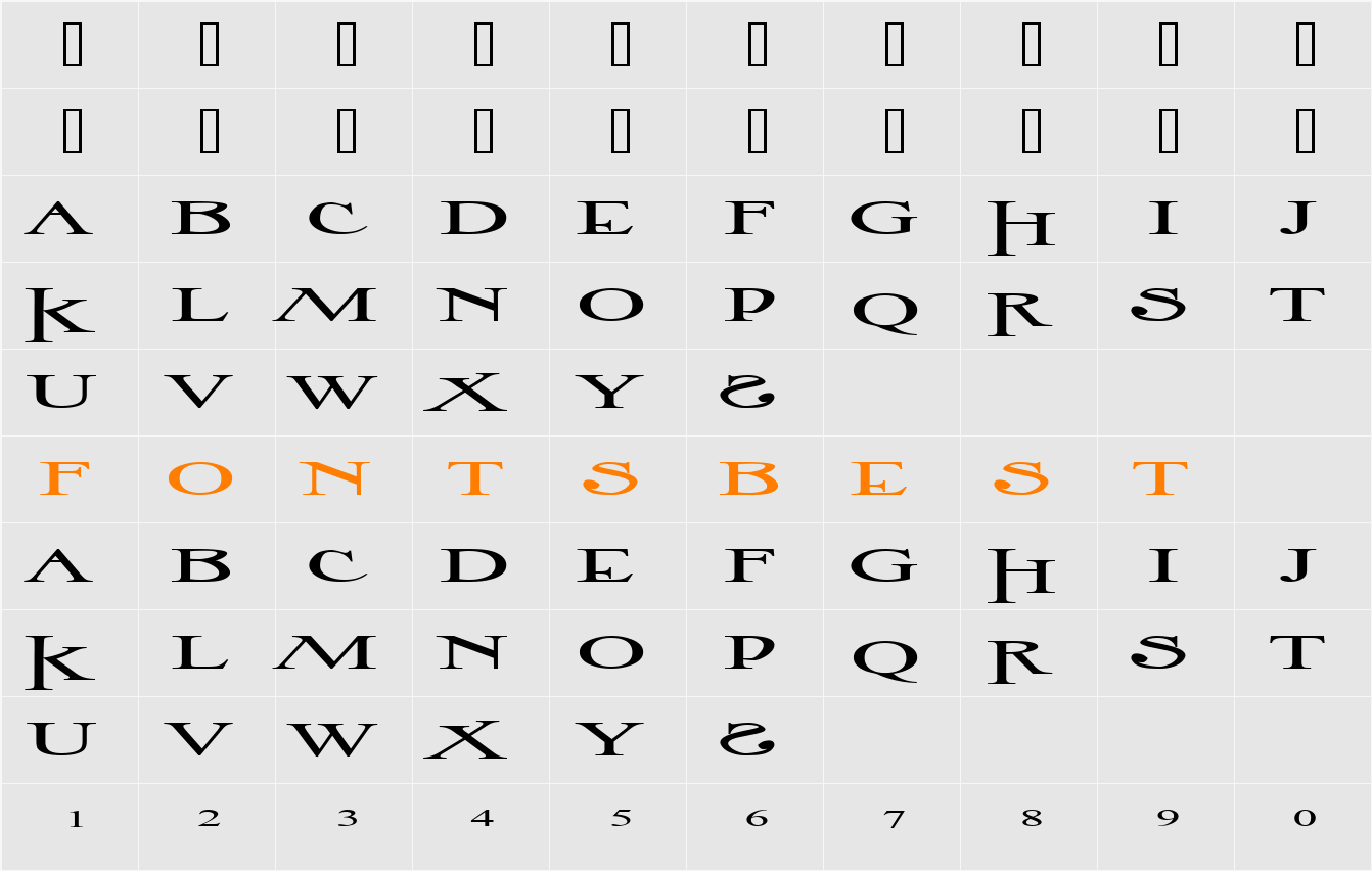 Image Times Character Map