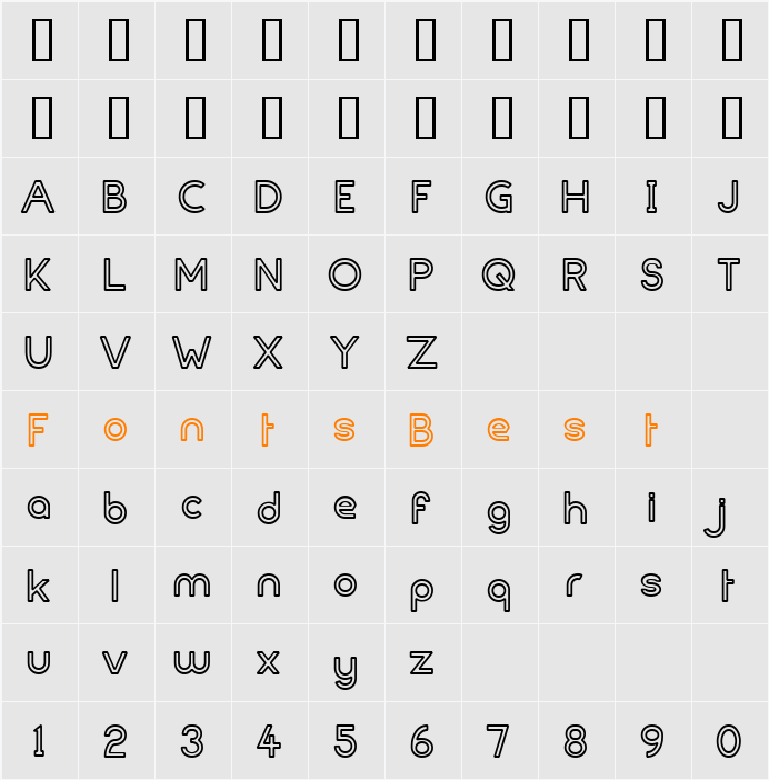 FortuneCity Outline Character Map