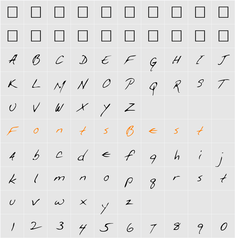 GiffordsHand Character Map