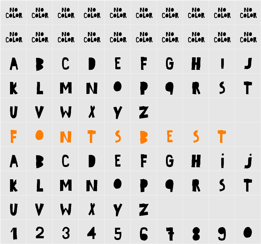 No Color Character Map