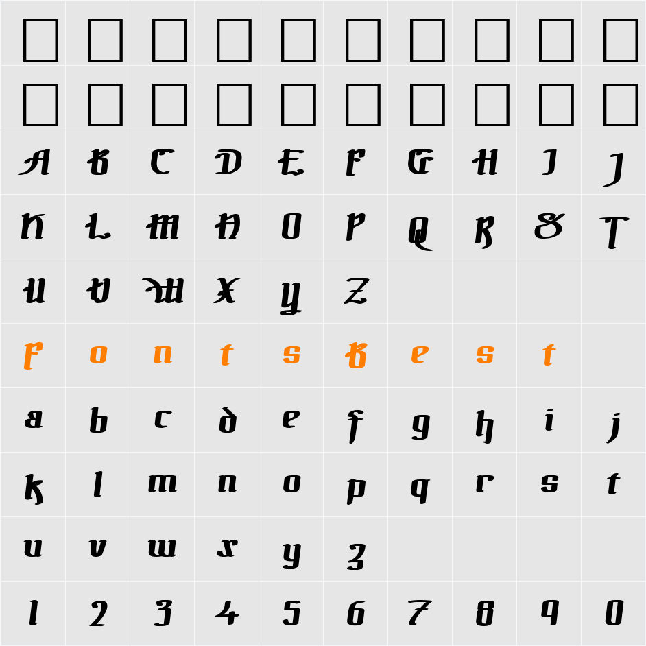 !The Black Bloc Character Map
