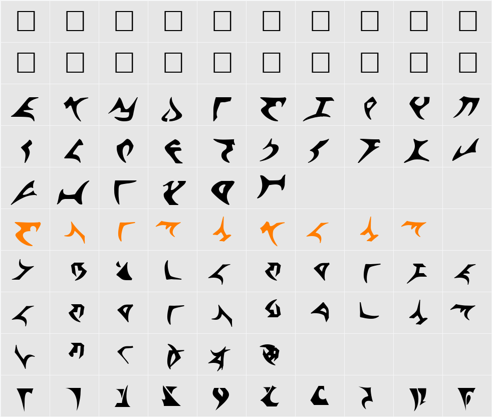 KlingonTNG Character Map