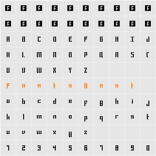 Bravado Spaced Character Map