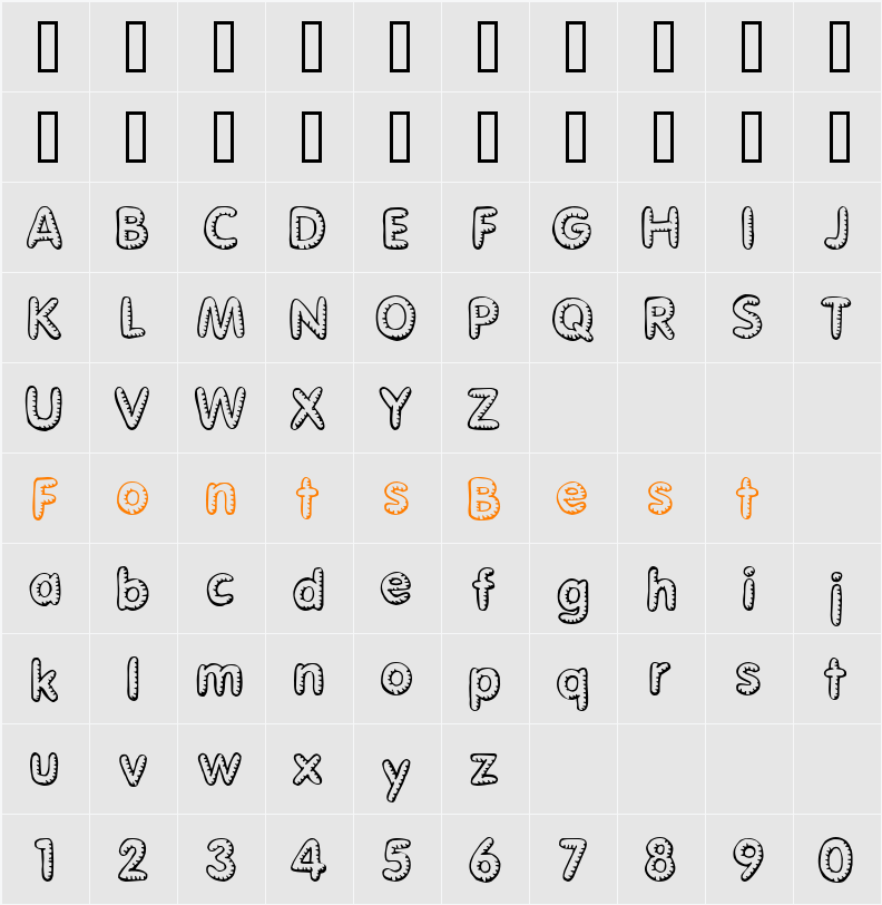 Glimstick Character Map