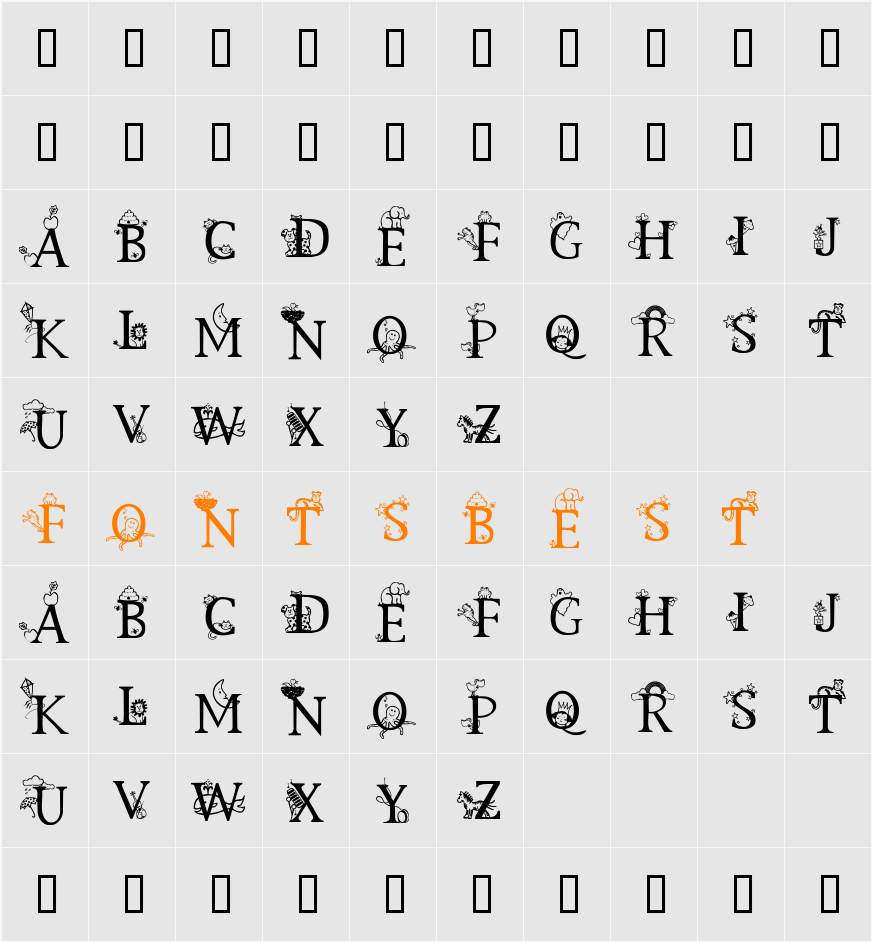 Kids Alphabet Character Map