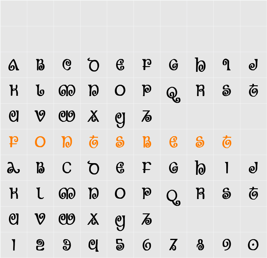 The Shire Bold Condensed Character Map