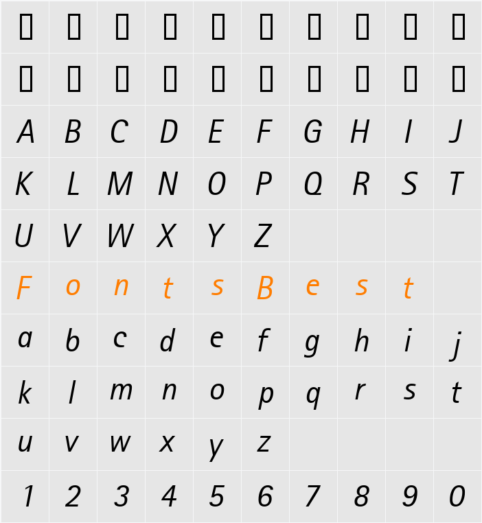 LibreSansSerifSSi Character Map