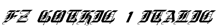 FZ GOTHIC 1 ITALIC Font Image