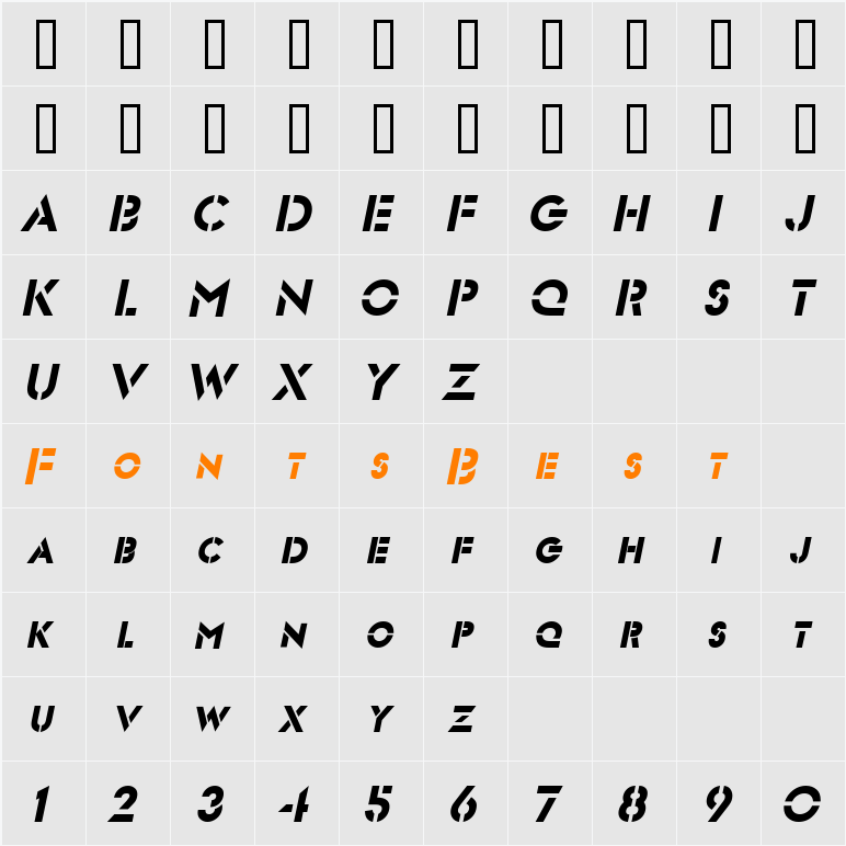 Templett Character Map