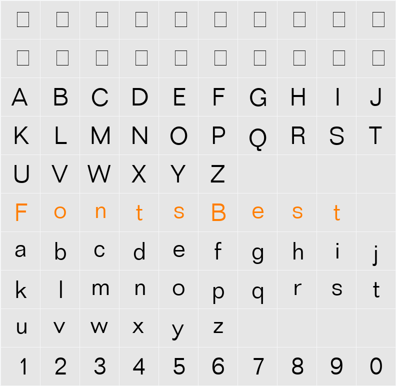 Layout Light SSi Character Map