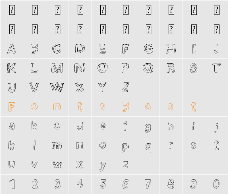 bobsmade font Character Map