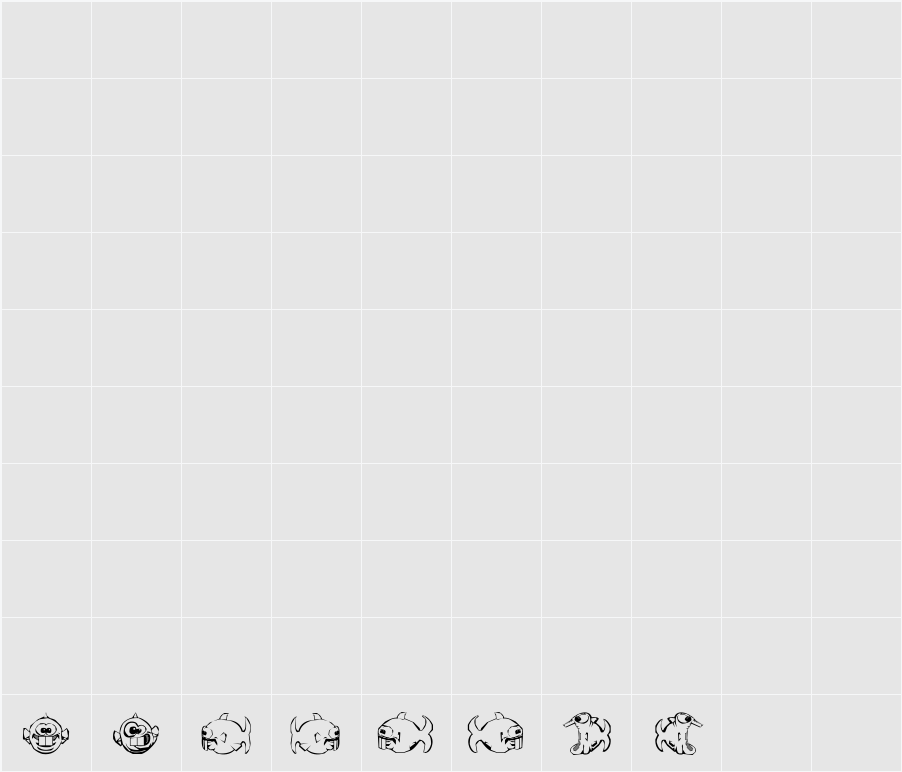 Dopefish Character Map